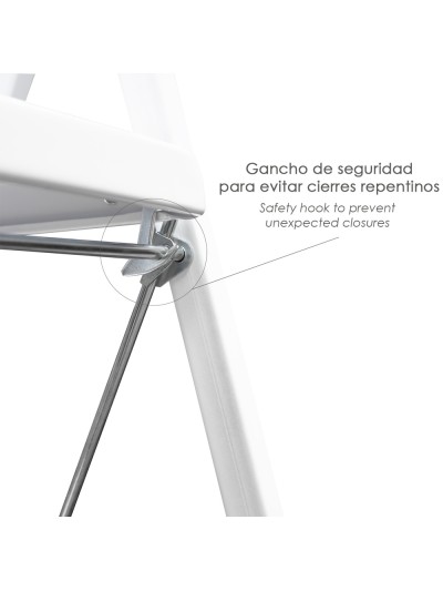 Escalera Domestica Acero 2 Peldaños, Escalerilla Blanca