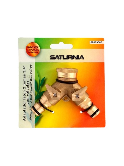 Adaptador Manguera Laton 2 tomas para Grifo 3/4"
