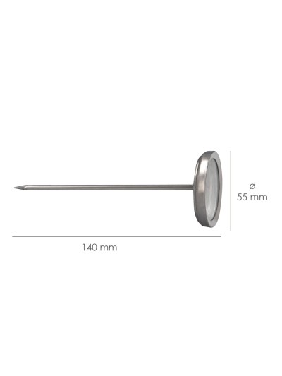 Termometro Analogico Para Cocina, Con Sonda. Ideal Hornos, Carnes, Asados, etc. Con Indicador De Temperatura Optimo Segun Carnes