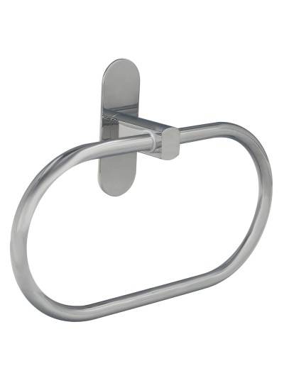 Toallero Forma Anilla Color Inox Con Efecto Espejo, Autoadhesivo Resistente, Porta Toallas, Toallero Adhesivo Pared / Mueble
