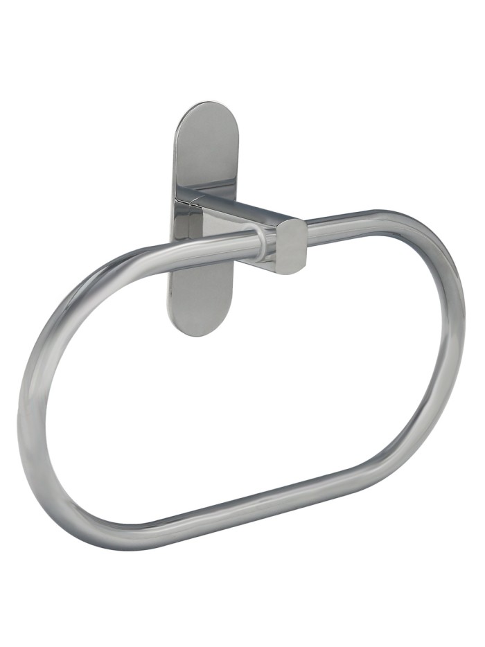 Toallero Forma Anilla Color Inox Con Efecto Espejo, Autoadhesivo Resistente, Porta Toallas, Toallero Adhesivo Pared / Mueble