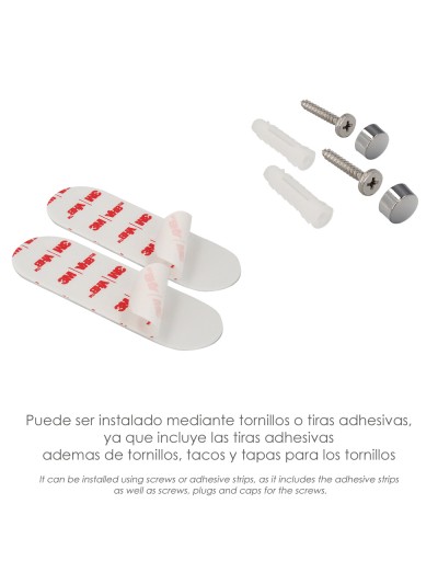 Portarrollos Baño Con Estante Para Moviles Autoadhesivo, Color Inox Con Efecto Espejo, Autoadhesivo Resistente o Con Tornillos