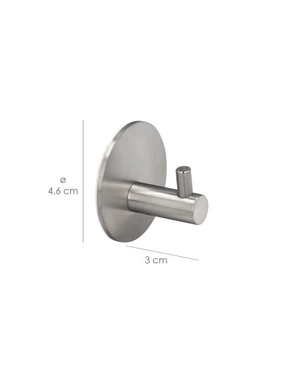 Gancho Colgador Baño Individual Toallas / Albornoz Color Inox Autoadhesivo Resistente, Sin Tornillos