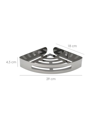 Cestillo Rincon Baño Autoadhesivo, Color Inox Con Efecto Espejo, Autoadhesivo Resistente o Con Tornillos