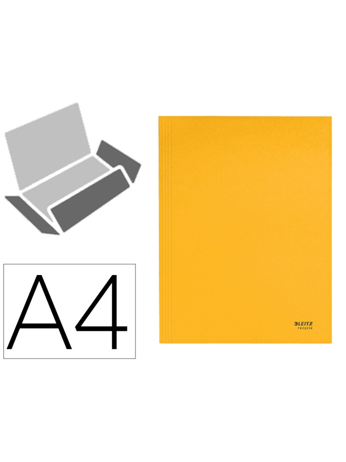 Subcarpeta leitz recycle con tres solapas din a4 carton 100% reciclable amarillo Subcarpeta leitz recycle con tres solapas din a4 carton 100% reciclable amarillo