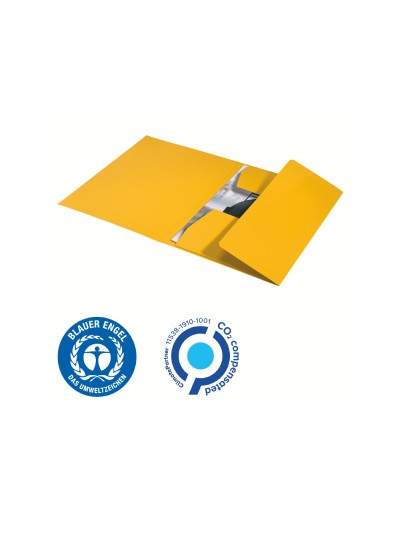 Subcarpeta leitz recycle con tres solapas din a4 carton 100% reciclable amarillo