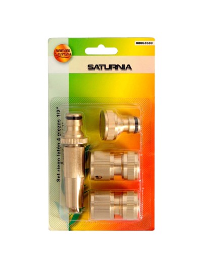 Set Riego 4 piezas Para Mangueras 1/2" Fabricado en laton.