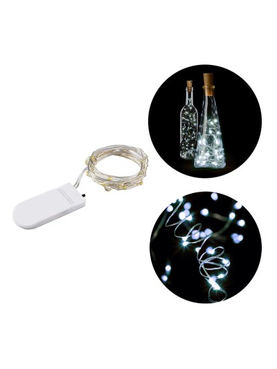 Guirnalda Luces Navidad Microled 40 Leds Color Blanco Frio. Luz navidad interiores IP20 A Pilas (2 CR2032 Incluidas)