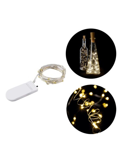Guirnalda Luces Navidad Microled 40 Leds Color Blanco Calido. Luz navidad interiores IP20 A Pilas (3 AA No Incluidas)