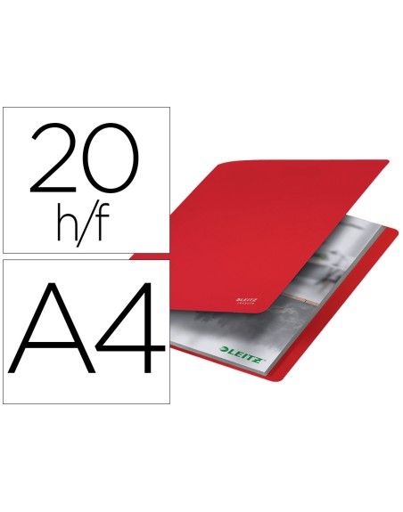 Carpeta leitz recycle escaparate din a4 20 fundas polipropileno rojo