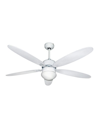 Ventilador Techo Ø 124 cm. 70 Watt. Con Luz y Mando A Distancia 5 Aspas y 3 Velocidades. Con temporizador