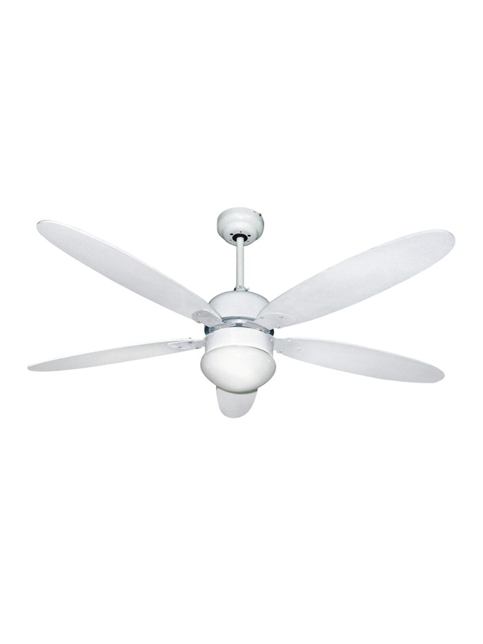 Ventilador Techo Ø 124 cm. 70 Watt. Con Luz y Mando A Distancia 5 Aspas y 3 Velocidades. Con temporizador