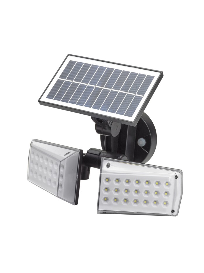 Aplique Solar Led Doble Con Sensor de Movimiento / Crepuscular 450 Lumenes. Protección IP65