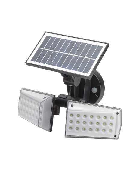 Aplique Solar Led Doble Con Sensor de Movimiento / Crepuscular 450 Lumenes. Protección IP65