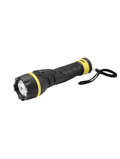 Linterna LED De Mano Goma Antideslizante A Pilas (2 AA) 55 Lumenes 1 Watt. Protección Ip44