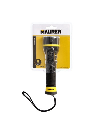 Linterna LED De Mano Goma Antideslizante A Pilas (2 AA) 55 Lumenes 1 Watt. Protección Ip44