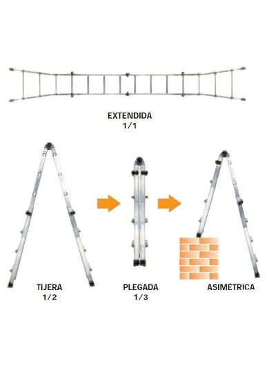 Escalera Telescópica Aluminio  5+5 Peldaños