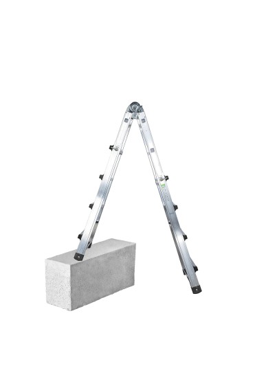 Escalera Telescópica Aluminio  6+6 Peldaños Perfil 67 mm.