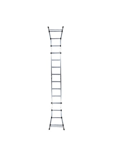 Escalera Telescópica Aluminio  6+6 Peldaños Perfil 67 mm.
