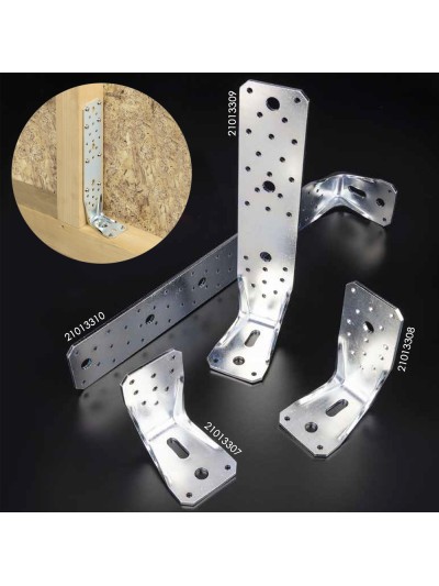 Soporte Para Madera Con Angulo Reforzado 65x88x285 mm. Conector Angular, Escuadra Fijación, Zapata Madera Soporte Pergola Madera