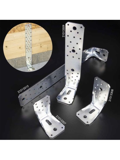 Soporte Para Madera Con Angulo Reforzado 65x88x450 mm. Conector Angular, Escuadra Fijación, Zapata Madera Soporte Pergola Madera