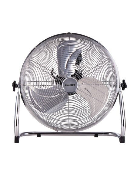 Ventilador Maurer De Suelo Ø 50 cm. Alta Velocidad 3 Velocidades, Inclinable, Motor Aluminio y Cobre, 150 Watt