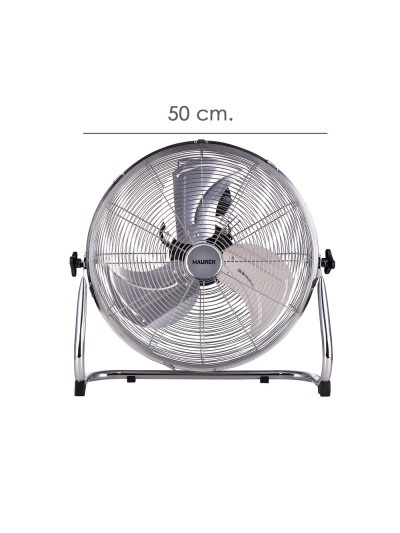 Ventilador Maurer De Suelo Ø 50 cm. Alta Velocidad 3 Velocidades, Inclinable, Motor Aluminio y Cobre, 150 Watt