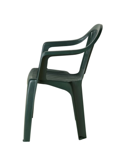 Silla Respaldo Bajo Resina Monobloc, Color Verde, Modelo  Lyra