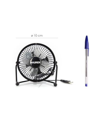 Ventilador Sobremesa Ø 10 cm. Funcionamiento USB