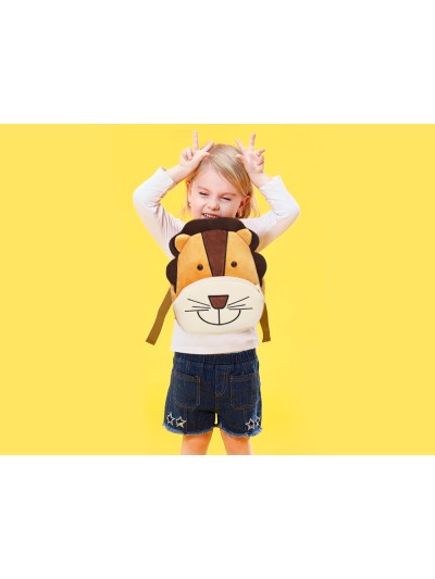 Cartera preescolar liderpapel mochila infantil peluche leon 260x100x240 mm