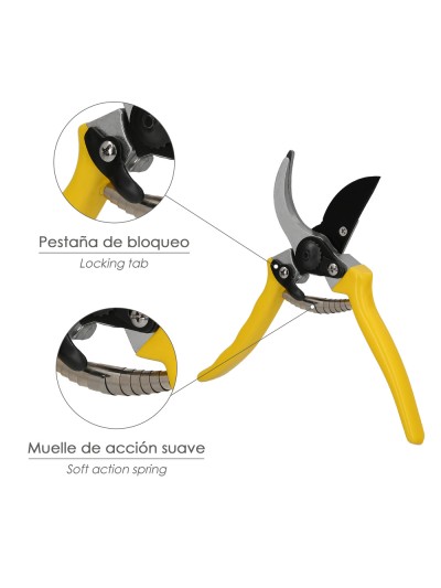 Tijeras Podar 1 Mano Japonesa Akagi T-4S  220 mm. Mangos Aluminio Endurecido, Hoja Recubierta PTFE