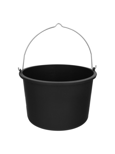 Cubo Obra Italiano Capacidad 10 Litros, Con Marcas Medidoras, Asa Acero Galvanizado, Resistente y Ligero.