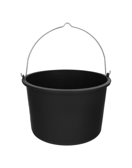 Cubo Obra Italiano Capacidad 10 Litros, Con Marcas Medidoras, Asa Acero Galvanizado, Resistente y Ligero.