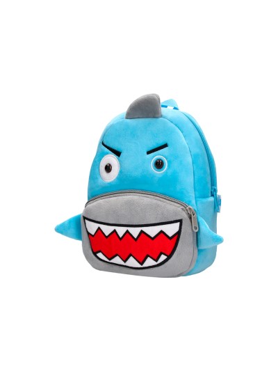 Cartera preescolar liderpapel mochila infantil peluche tiburon 260x100x240 mm
