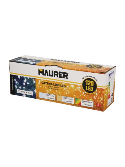 Guirnalda Luces Navidad Esfera 120 Leds Luz Blanco Frio. Uso en Exteriores / Interiores Ip44