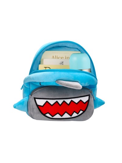 Cartera preescolar liderpapel mochila infantil peluche tiburon 260x100x240 mm