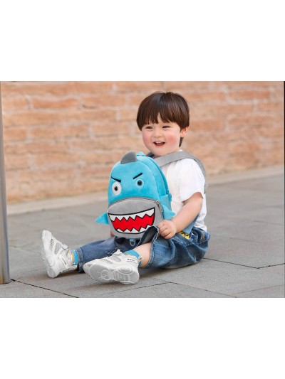 Cartera preescolar liderpapel mochila infantil peluche tiburon 260x100x240 mm