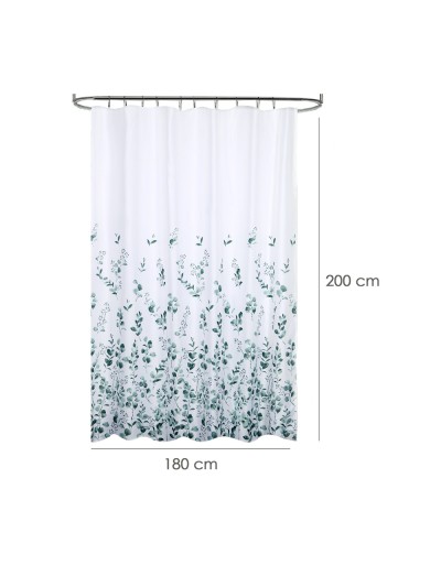 Cortina Ducha Tela Flores 180 x 200 cm. Cortina baño, Cortina Tela Impermeable Con Anillas