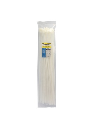 Brida Nylon 100%. Color Blanco / Natural 9,0 x 780 mm. 100 Piezas. Abrazadera Plastico, Organizador Cables, Alta Resistencia