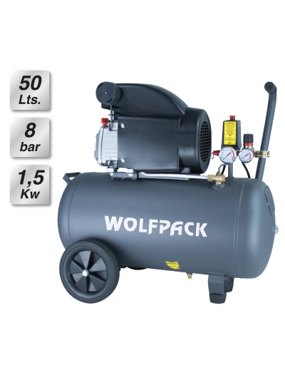 Compresor Aire Wolfpack 50 Litros / 8 Bares / 1,5 Kw - 2,0 HP