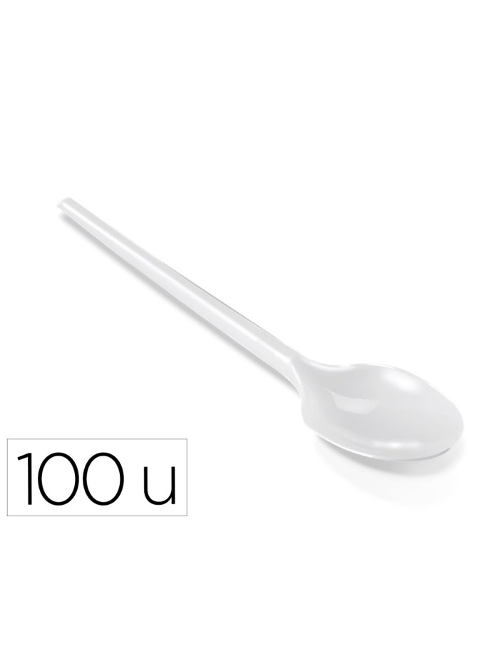 Cucharilla de plastico blanco reutilizable paquete de 100 unidades Cucharilla de plastico blanco reutilizable paquete de 100 unidades