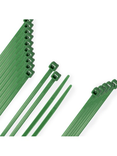 Brida Nylon 100%. Color Verde 4,6 x 200 mm. Bolsa 100 Unidades. Abrazadera Plastico, Organizador Cables, Alta Resistencia