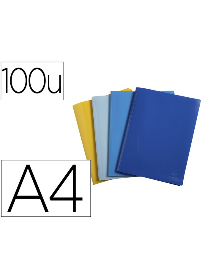 Carpeta exacompta escaparate 100 fundas din a4 reciclada polipropileno colores surtidos Carpeta exacompta escaparate 100 fundas din a4 reciclada polipropileno colores surtidos