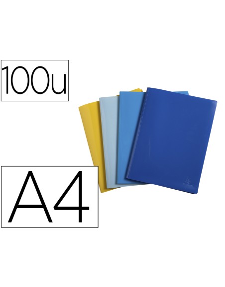 Carpeta exacompta escaparate 100 fundas din a4 reciclada polipropileno colores surtidos
