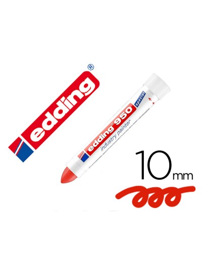 Marcador edding permanente 950 pasta opaca rojo punta redonda 10 mm para superficies oxidadas/rugosas