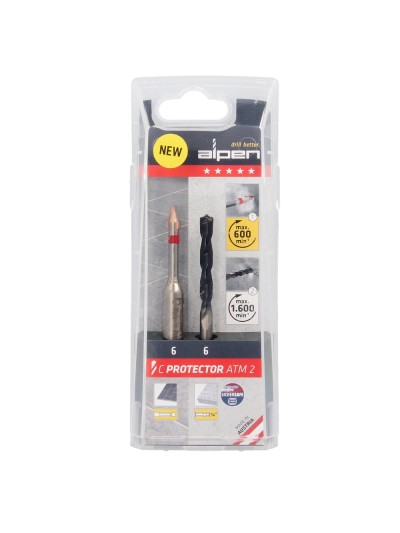 Broca Alpen Materiales Porcelanicos Muy Duros Ø 6 mm. Kit 2 brocas. Sin Refrigeración,