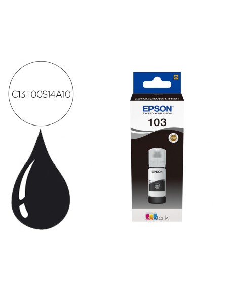 Tinta epson ecotank 103 l3110/3150/3151/5190 negro botella de 65 ml
