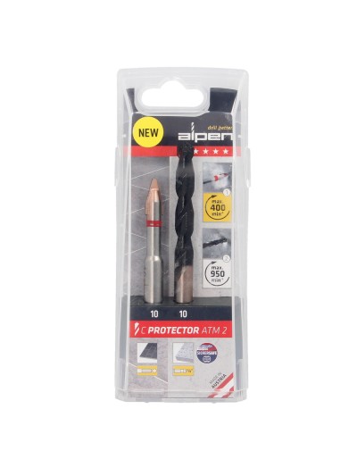 Broca Alpen Materiales Porcelanicos Muy Duros Ø 10 mm. Kit 2 brocas. Sin Refrigeración,