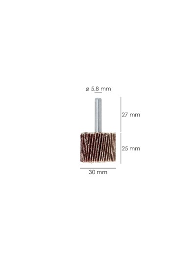 Abanico Lija Grano 80 Medida Ø 30 x 25 mm. Disco Abrasivo Laminas, Ruedas Mil Hojas, Ruedas Abrasivas,Lijado,Desbaste,Pulir