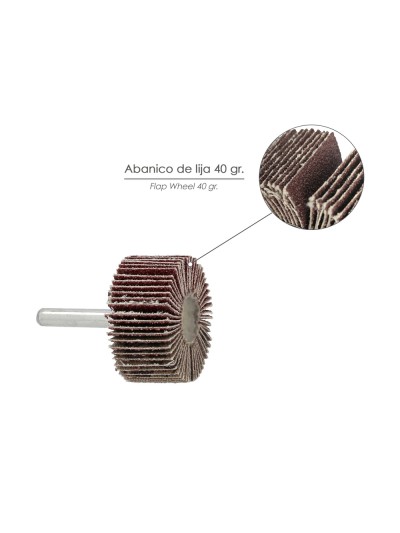 Abanico Lija Grano 40 Medida Ø 40 x 20 mm. Disco Abrasivo Laminas, Ruedas Mil Hojas, Ruedas Abrasivas,Lijado,Desbaste,Pulir